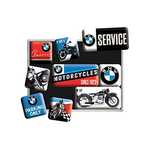 Nostalgic-Art Set Di Magneti Motorcycles – Idee Regalo Per Amanti Bmw, Decorazione Del Frigorifero, Design Vintage, 9 Pezzi, 9 Unità