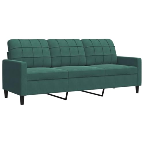 Vidaxl Divano A 3 Posti Verde Scuro 180 Cm In Velluto, Divano, Divano Da Salotto, Divano In Velluto, Divano Imbottito, Divano A Tre Posti, Divanetto