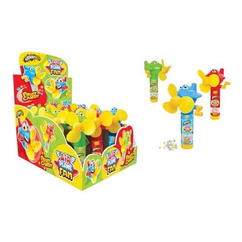 Johnybee Air Plan Fan Ventilatore Con Caramelle Tutti Frutti Espositore Da 12 Unità Da 8 Grammi
