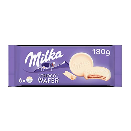 34 Oncia Peso Totale | 180 Grammi Totale, Milka Wafer Cioccolato | Wafer Milka Choco | Wafer Con Crema Di Cacao E Copertina Di Cioccolato Bianco | Bis