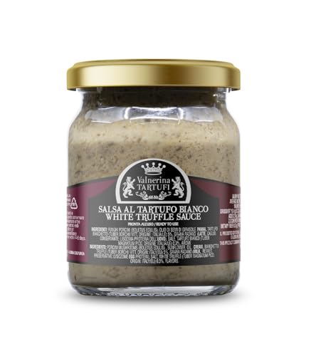 Valnerina Tartufi Salsa Al Tartufo Bianco | Crema A Base Di Bianco, Bianchetto, Funghi Porcini, Formaggio Grana Padano | Vasetto 45 Gr.