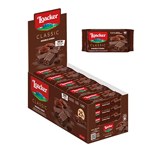 Biscotti Wafer Loacker Cioccolato Double Choc Cacao 25 Pezzi Da 45G Cioccolata