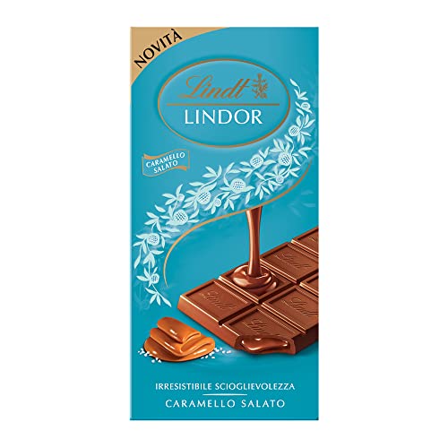 Lindt Lindor Tavoletta Di Cioccolato Al Latte Con Ripieno Al Caramello Salato, Formato 100G