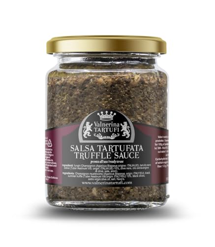 Valnerina Tartufi Salsa Tartufata Ricetta Originale | Funghi Champignon, 10% Tartufo Nero Estivo | Vasetto 90 Gr.