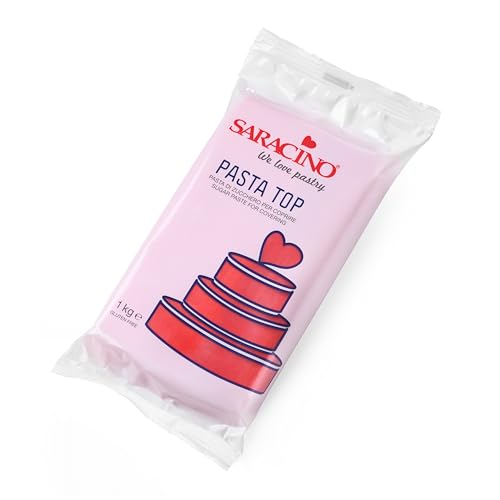 Saracino Pasta Di Zucchero Top Per Copertura Da 1000G Made In Italy - Colore Rosso