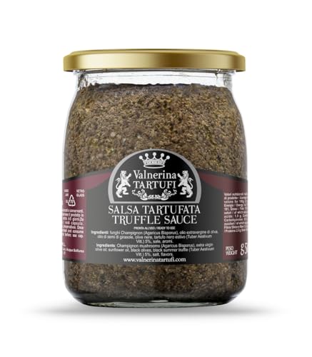Valnerina Tartufi Salsa Tartufata Ricetta Originale | Funghi Champignon, 5% Tartufo Nero Estivo | Vasetto 500 Gr.
