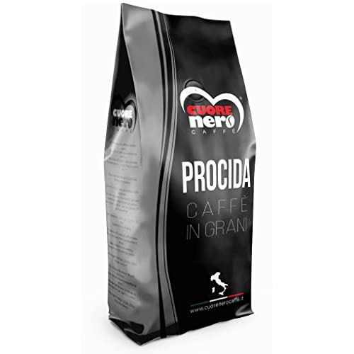Cuore Nero Caffè - Caffè In Grani, Miscela Procida, Caffe Grani Forte E Robusto, Caffe In Grani Tostatura Scura, Linea Bar, 1 Kg (Procida, 1 Kg)
