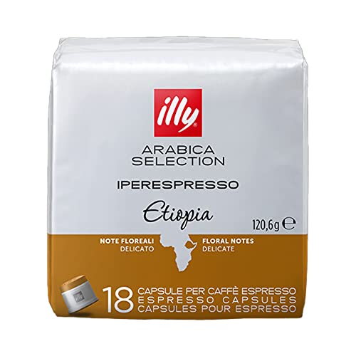 Illy Caffè, Luxury Arabica Coffee Selection, Iperespresso Capsule, Etiopia, 1 Confezione Da 18 Capsule