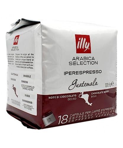 Illy Caffè, Luxury Arabica Coffee Selection, Capsule Iperespresso, Guatemala, 1 Confezione Da 18 Capsule