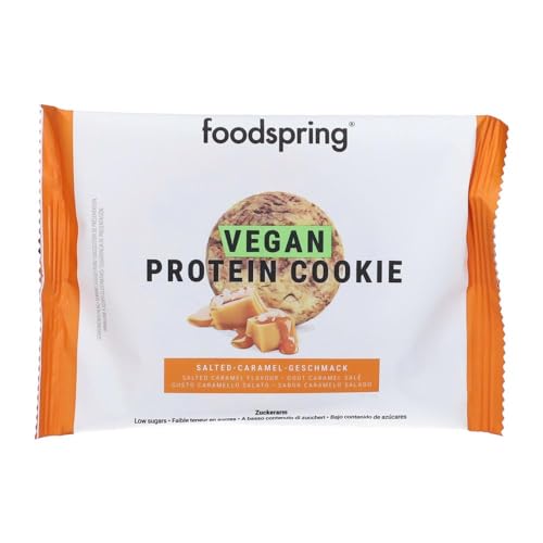 Foodspring Vegan Protein Cookie - Protein Cookie Vegano Al Caramello Salato, 50G