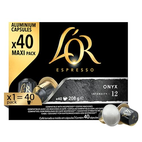L'Or - Capsule Caffè Espresso Onyx - Compatibili Con Macchine Nespresso®* Original - 40 Capsule In Alluminio - Intensità 12