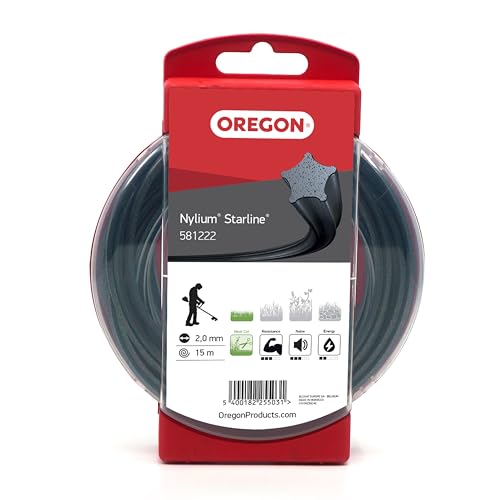 Oregon Filo Per Decespugliatore A Forma Di Stella Con 5 Bordi Taglienti, In Nylon Professionale Arricchito Con Particelle Di Alluminio, 2 Mm - 15 M, N