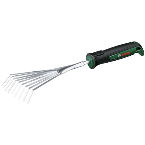 Bosch Rastrello A Ventaglio Manuale Da Giardino (Per Rastrellare Scarti Del Giardino; Robusto; Acciaio Inox; Softgrip; Ergonomico)