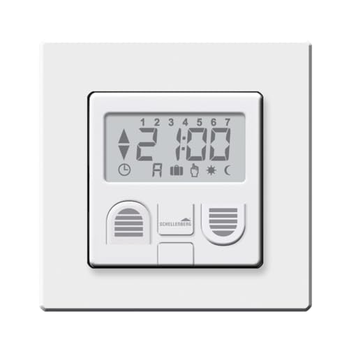 Schellenberg 25577 Interruttore Timer Plus Per Controllo Motore Tapparelle Elettriche Con Display, Pulsanti A Muro Per Montaggio A Filo, Automatico Pr