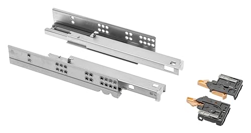 Gtv - Guide Sottofondo 1 Paio Di Guide Per Cassetti Con Sistema Di Chiusura Rallentata - Guide Per Cassetti A Chiusura Automatica - Scorrevole Moderno