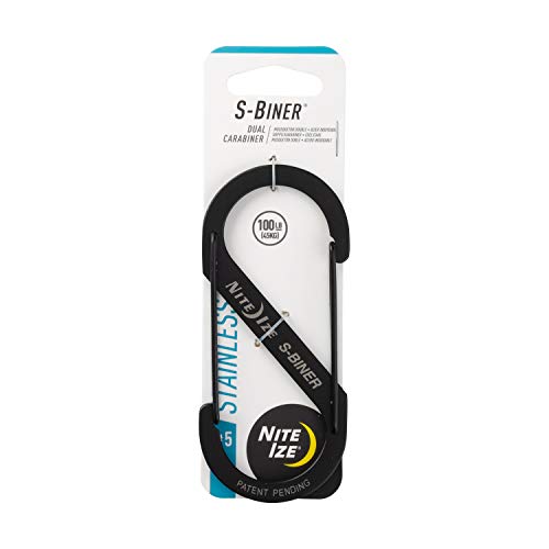 Nite Ize S-Biner Size 5 Sb5-03-01 Nite Ize, Moschettone Antifurto A S In Acciaio, Nero Schwarz, Taglia 5