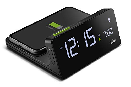 Reloj Despertador Digital Con Base De Carga Qi Negro