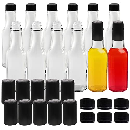 Belle Vous Bottigliette Salsa Piccante (12Pz) - Bottiglie Condimento Da 150 Ml Con Tappi Termorestringenti - Bottiglie Trasparenti Salse Piccanti, Oli