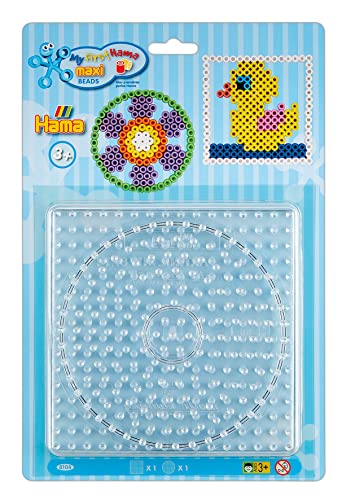 Hama - Blister 2 Piastre: Quadrate E E Tonda: Per Perle Da Stiro Taglia Maxi - Tempo Creativo