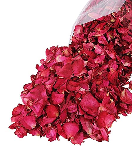 Reccisokz 100G - Veri Petali Di Rosa Rossa Essiccati Pediluvio, Bagno Spa Matrimonio, Fragranze Per La Casa Accessori Fai Da Te