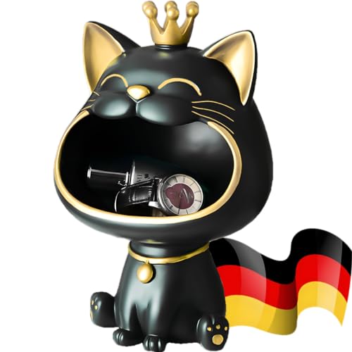 Bloook Statua Gatto,Vassoio Portachiavi,Svuotatasche,Gatto Fortunato,Regali Tema Gatto Per Amanti Dei Gatti Gadget,Porta Caramelle Da Tavolo,Organizer