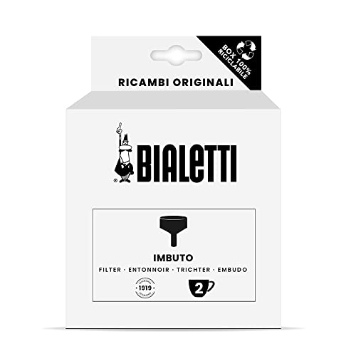 Bialetti Ricambi, Include 1 Filtro A Imbuto, Compatibile Con Moka Induction Bialetti 2 Tazze