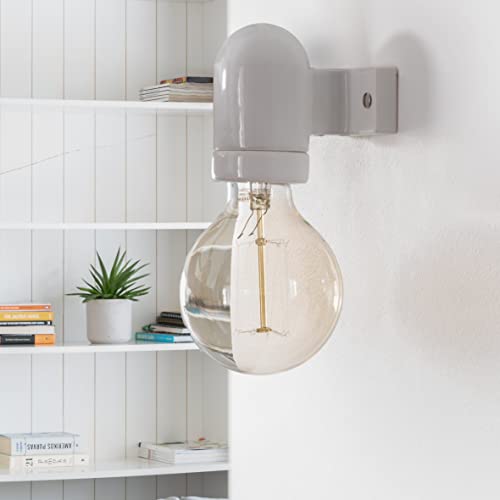 Hava Lampada Da Parete In Porcellana E27 230 V – Smalto Bianco