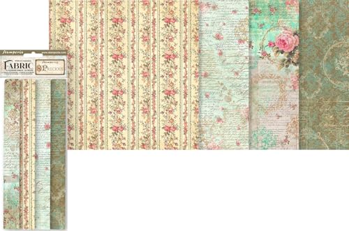 Stamperia Assortimento Di Tessuti Precious 4 Pz. 30X30Cm Stampato Su Un Lato Tessuti Per Cucire Decorazione Fai Da Te Scrapbooking Patchwork Assortime