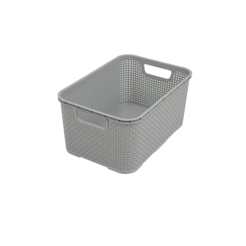 Branq Home Essential - Cestino Multifunzione Universale, In Rattan Sintetico, Misura M 10 L, In Plastica Pp Senza Bpa, 28,8 X 19,7 X 16,2 Cm, Colore: