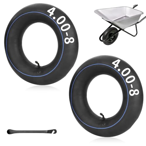 Mizikuu 2 Pcs Camera D'Aria, 4.80/4.00-8 Ruota Di Ricambio Camera D'Aria Ruota Carriola Pneumatici Da Per Carrelli A Mano Trattore Inner Tube Valvola 