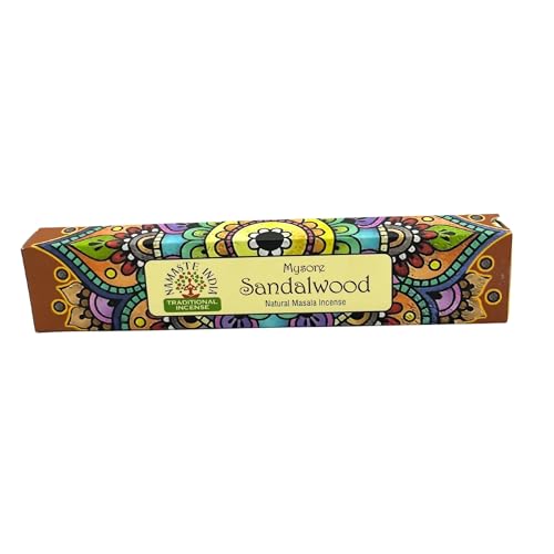 Ancient Wisdom Incenso Namaste Mandala Masala - Tradizionale Indiano Agarbathi - Fatto A Mano - 1 Scatola (Sandalo)