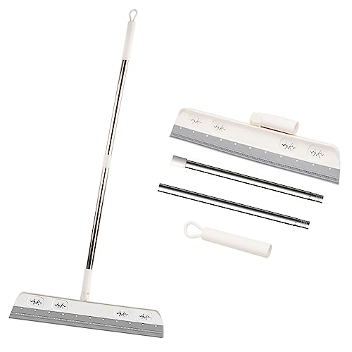 Tergipavimento Pavimenti Con Manico, Professional Squeegee Floor, Lavavetri Kit Telescopico, Spingiacqua Spatola Pavimenti Con Testa Girevole A 180° P
