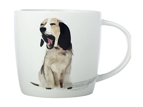 Maxwell & Williams Dx1061 Tazza Da Caffè 400 Ml - Serie Best Furry Friends - Porcellana Con Cane Sbadigliato, In Confezione Regalo