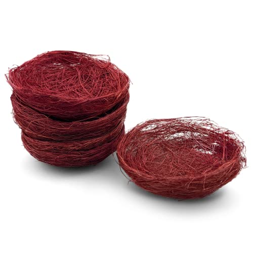 Netuno 6X Nido Decorativo Di Sisal Marrone 7 Cm Nido Uccelli Pasqua Mini Nido Uccello Piccolo Artificiale Colorato Decorazione Pasqua Primavera Decora