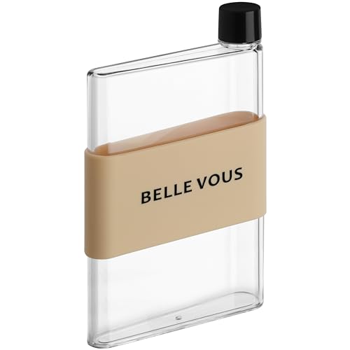 Belle Vous Borraccia Piatta Acqua - Bottiglia Salvaspazio Riutilizzabile Da 480 Ml Senza Bpa - Borraccia Sport, Viaggio/Campeggio, Scuola - Adatta A Q