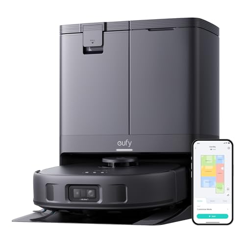 Eufy X10 Pro Omni Robot Aspirapolvere Lavapavimenti Con Stazione All-In-One, 8.000 Pa, Auto-Svuotamento E Riempimento, 2 Auto-Lift-Mops, Evita Gli Ost