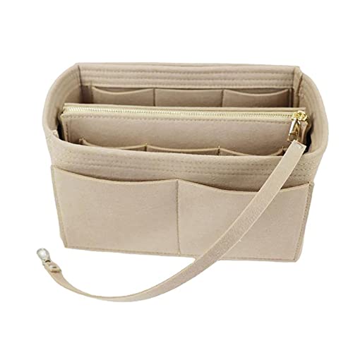 Inserto Organizer Per Borsetta, 2 In 1 Bag In Bag Insert Con Cerniera In Feltro Organizer Per Borsetta Borsa Cosmetica Con Borsa Staccabile E Portachi