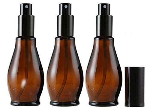 Flaconi Spray Vuoti Da 100 Ml, Ricaricabili, In Vetro Ambrato, Per Cosmetici, Profumi, Pulizia Con Nebulizzatori Sottili E Tappo Antipolvere, 3 Pezzi