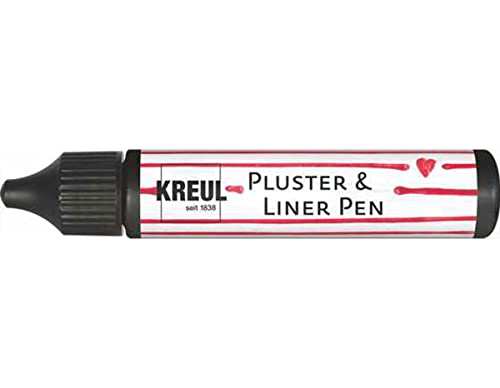 Kreul 49819 - Penna Pluster E Liner Nera, 29 Ml, Vernice Pluster Per Decorare E Abbellire, Per Effetti Decorativi Con Il Fluffing In Forno, Con Il Fer
