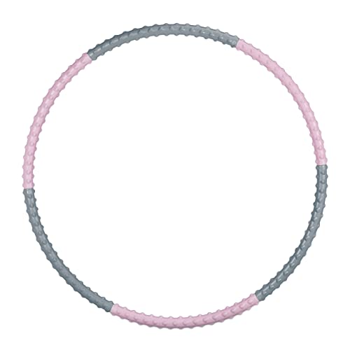Relaxdays Hula Hoop Fitness, Ø 95 Cm, Cerchio Adulti, Attrezzi Per Perdere Peso, Ginnastica, Allenamento, Rosa Grigio, Schiuma Gommapiuma Acciaio Inox
