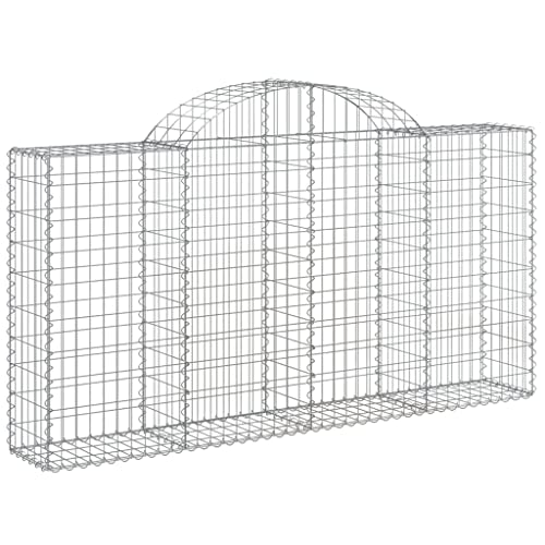 Vidaxl Cesto Gabbione Ad Arco 200X30X100/120 Cm Ferro Zincato