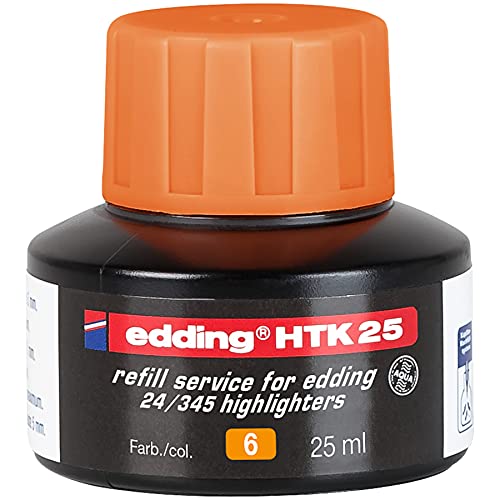 Edding Htk 25 Inchiostro Per Ricarica Di Evidenziatori - 1 Flacone 25 Ml - Arancione