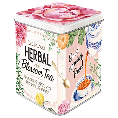 Nostalgic-Art Contenitori Da Tè Retro, Herbal Blossom Tea – Idea Regalo Per La Cucina, Per Conservare Tè Sfuso E Bustine Di Tè, Design Vintage, 100 G