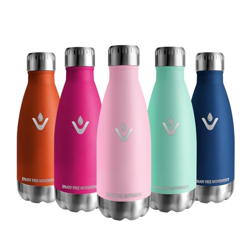 Vikaster Borraccia Termica, 350Ml Borraccia, Borraccia Acciaio Inox Mantiene Caldo Per 12 Ore/Freddo 24 Ore, Borracce Senza Perdite, Borraccia Adatto