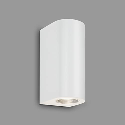 Briloner Leuchten - Lampada Da Esterno A Led Ip44, Applique Da Esterno A Led, 2X Gu10, 4000K Bianco Neutro, Bianco, 155X70X90Mm (Lxwxh)