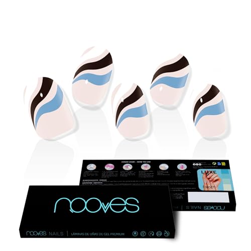 Nooves Nails - Pellicola Per Unghie In Gel Preforato Premium - Flowing Stream - Art Design | Strisce Per Unghie In Gel Semi-Durato| Adesivi Per Unghie