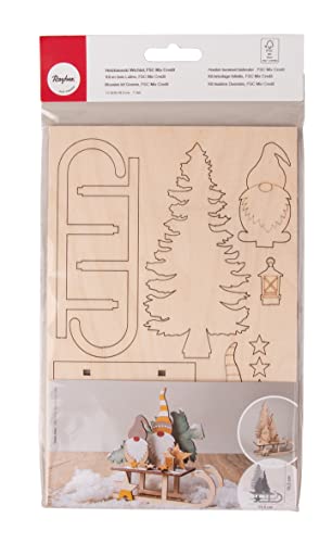 Rayher Kit Bricolage Folletto, Fsc Mix Credit, Naturale, 11.5X5X16.5Cm, 12Pz, Bus Blis 1 Set, 46671505, Multicolore, Normale