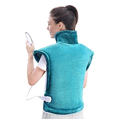 Termoforo Elettrico Cervicale E Spalle, Schiena, Cuscino Termoforo Elettrico 60X90Cm Con 5 Livelli Di Temperatura, 60/120 Min Spegnimento Automatico E