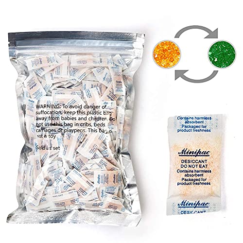 Lotfancy Silica Gel 300 Bustine Gel Di Silice Indicati 0.5G Ad Ogni Confezione Assorbi Umidità E Sicuro Per Cassetto O Scarpiera Assorbitore Di Umidit