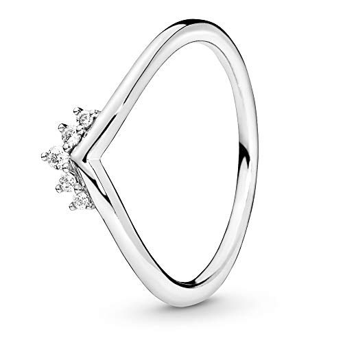 Pandora Anello Wishbone Con Tiara In Argento Sterling Con Zirconia Cubica Trasparente, 60